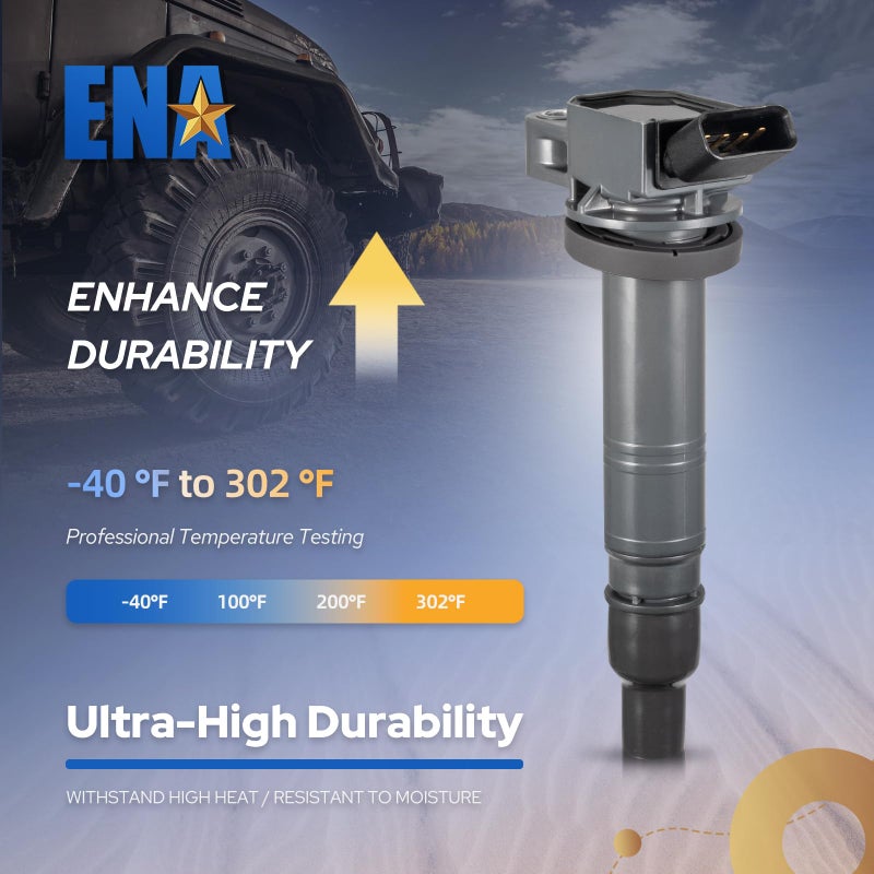 ENA Set of 6 Ignition Coil Pack Compatible with Toyota Tacoma 4Runner Tundra FJ Cruiser Scion xB 2005 2006 2007 2008 2009 2010 2011 2012 2013 2014 2015 4.0 V6 for UF495 C1426 9091902248 - Image 3